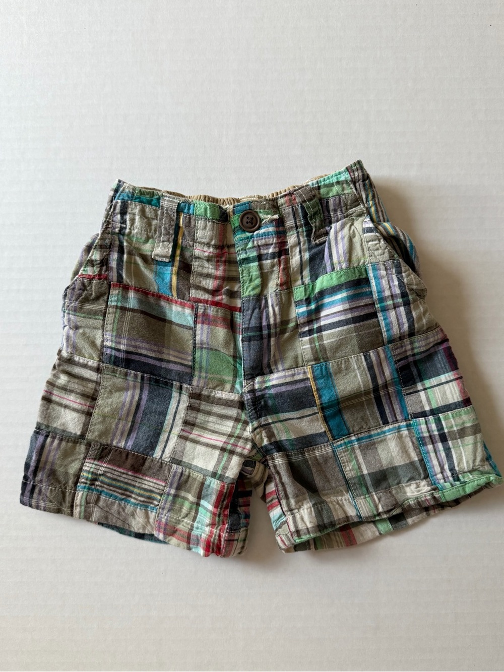 Y2K The Children’s Place 18M Patchwork Madras Plaid Shorts